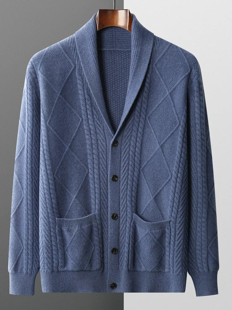 Aiden™ Exclusieve Wol Cardigan met Ruitpatroon