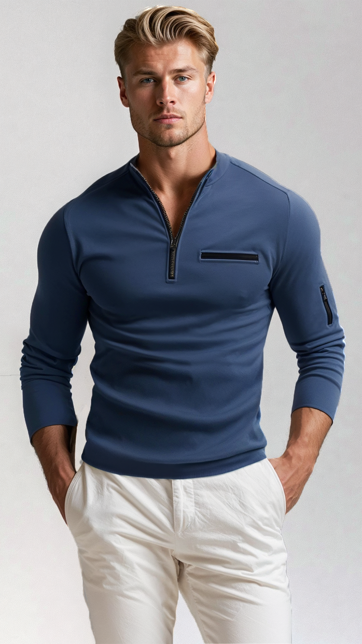 Paolo™ Luxe Quarter-Zip Polo Voor Heren