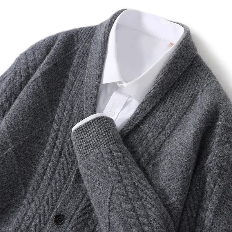 Aiden™ Exclusieve Wol Cardigan met Ruitpatroon