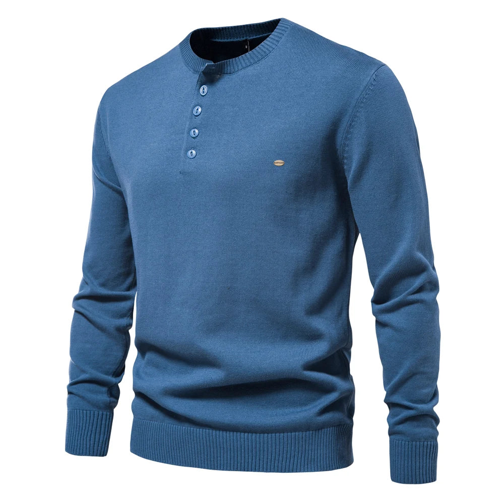 Bram™ - Casual Henley Trui Voor Heren