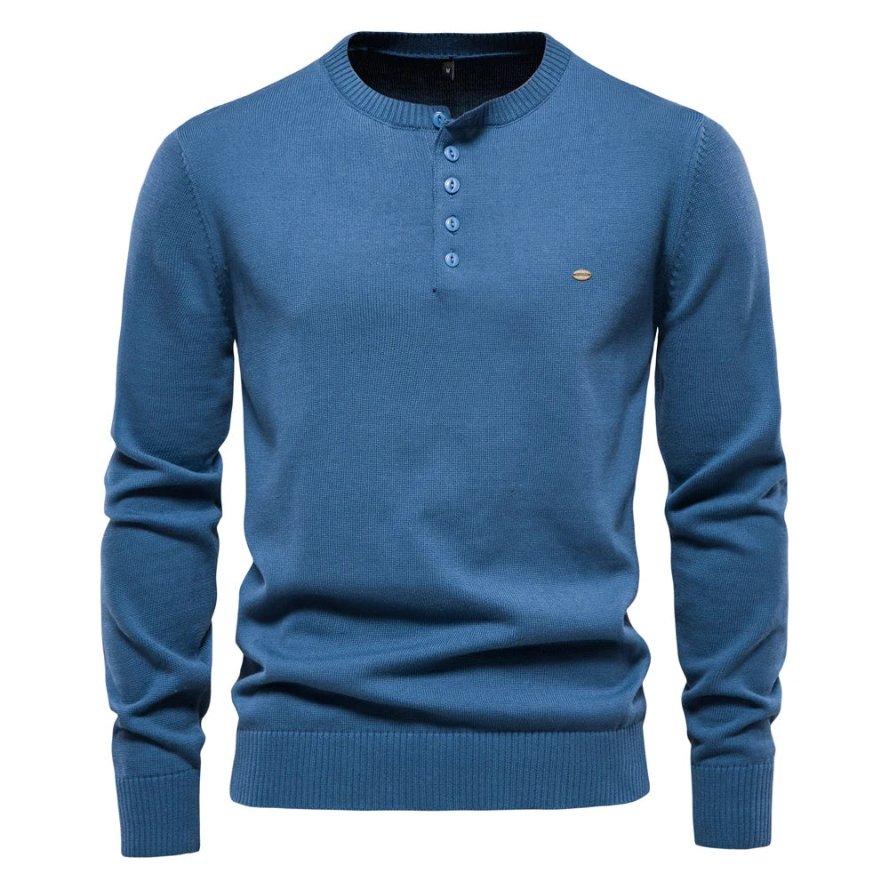 Bram™ - Casual Henley Trui Voor Heren