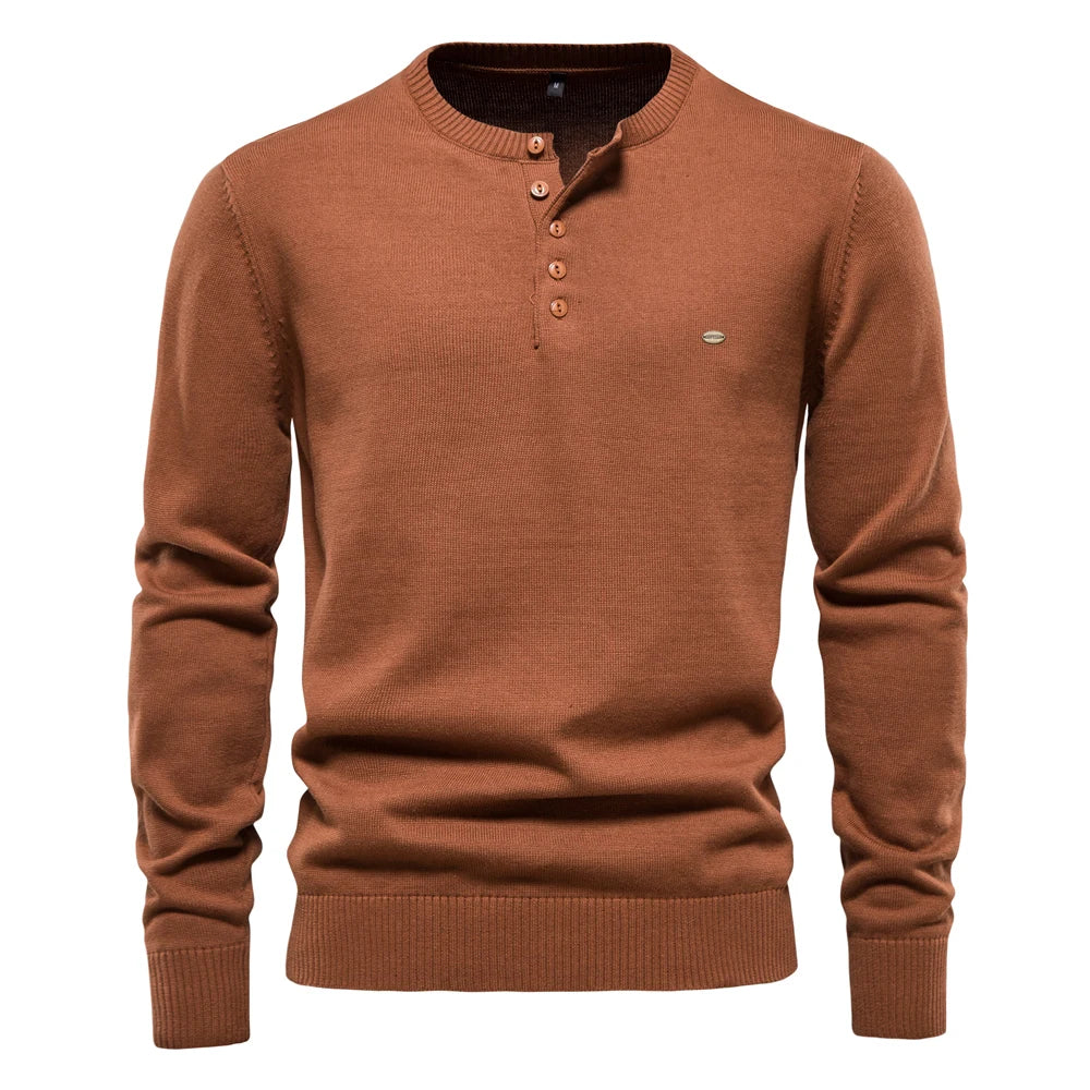 Bram™ - Casual Henley Trui Voor Heren