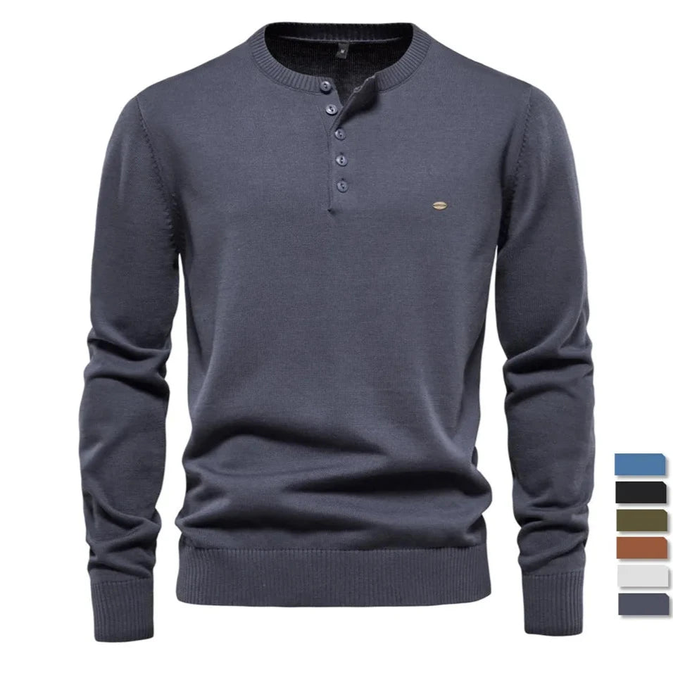 Bram™ - Casual Henley Trui Voor Heren