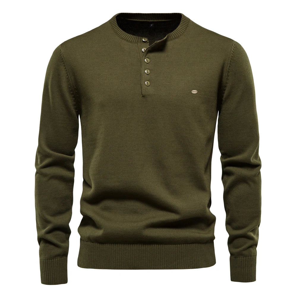 Bram™ - Casual Henley Trui Voor Heren