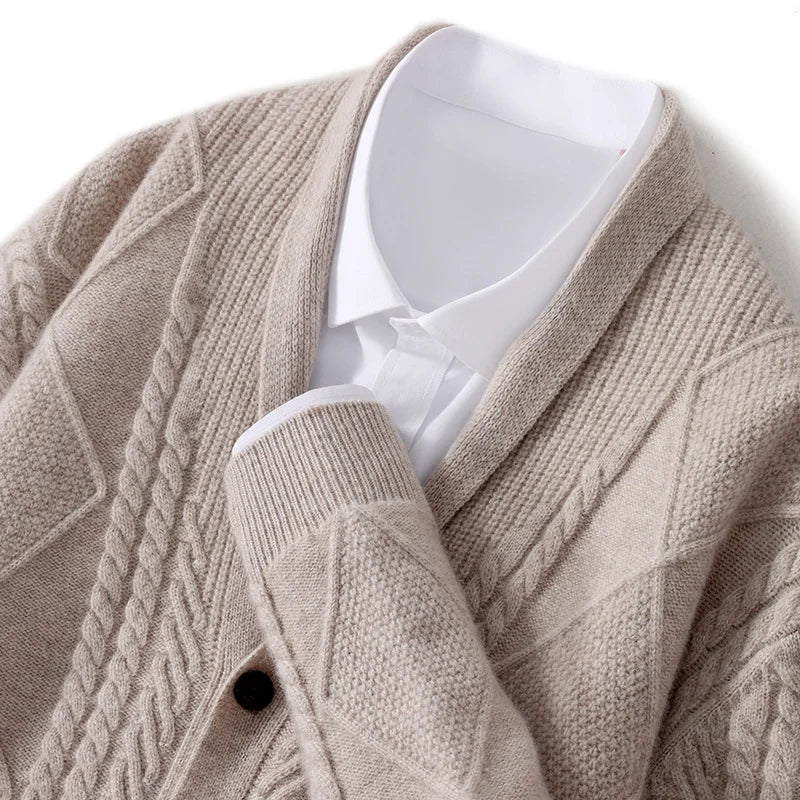 Aiden™ Exclusieve Wol Cardigan met Ruitpatroon